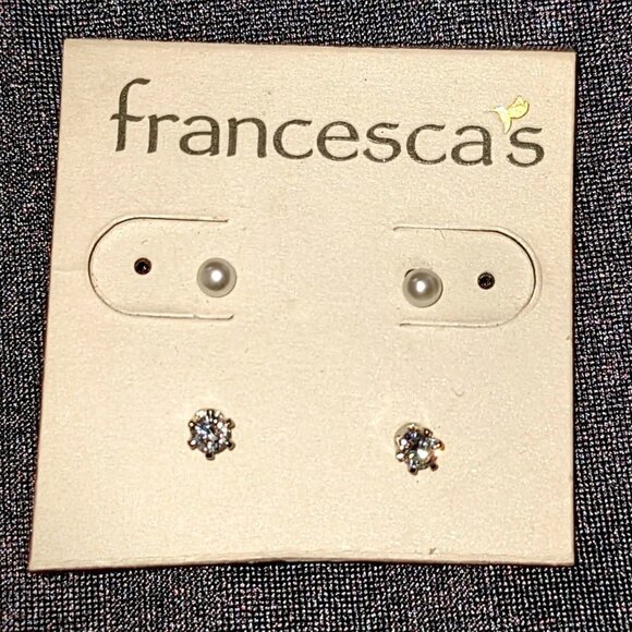 Francesca's 3 Pairs of Earrings Hoops and Studs NWT - Picture 6 of 6